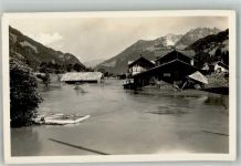 3775 Lenk im Simmental Foto AK Hochwasser Ort handschriftlich
