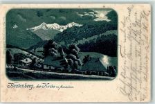 3803 Beatenberg 1900 Lithographie / Mondschein Kirche