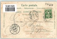 3803 Beatenberg 1900 Lithographie / Mondschein Kirche