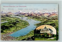 8132 Egg bei Zürich - Zürichsee-Panorama vom Pfannenstiel Hotel Kurhaus Hochwacht 2-Bildafnahme Landkarte