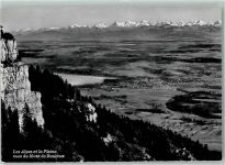 1283 La Plaine - Alpenkette Sicht vom Mont de Baulmes