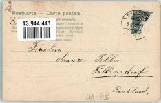 1920 Prägedruck Liebespaar mit echter Stoff Applikation AE 147