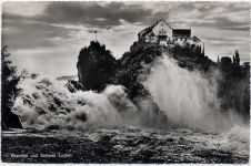 1955 - Neuhausen, Rheinfall und Schloss Laufen, Schweiz,Photoglob-Wehrli AG AKU1
