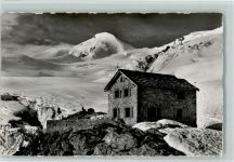 3906 Saas-Fee - Berggasthaus Langefluh mit Allainhorn und Feegletscher Hüttenstempel