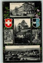 5000 Aarau 1911 - Infanterie Kaserne Schlössli Zschokke Denkmal Wappen