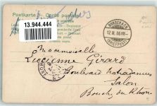 1906 Prägedruck Mädchen mit einer Ziege , mit echter Stoff Applikation AK