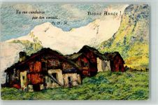 3906 Saas-Fee 1901 Künstlerkarte Alphubel sign. H. Frey Neujahr