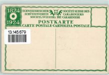 Künstlerkarte Schweizerischer Schützenverein Societa Svizzera dei Carabinieri Mann mit Gewehr Zielscheibe sign J. E. Hugentobler