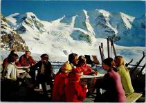 7749 Bernina - Bergrestaurant Skifahrer Sonnenterasse Diavolezza