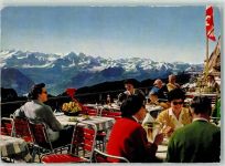 6010 Pilatus Kulm - Hotel-Terrasse mit Blick auf die Berner Alpen