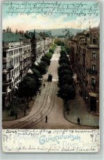 8000 Zürich 1904 - Bahnhofstraße Straßenbahn Neujahrs Wünsche