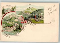 6354 Vitznau Lithographie Bergbahn Rigi-Bahn Hotel Rigi