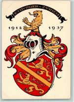 8000 Zürich 1937 Gebrauchsspuren Wappen sign. C. Senn Kyburger 1912-1937