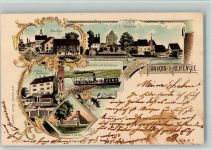 8606 Greifensee 1899 BOAKC Lithographie Nänikon Dampfer Schloss Denkmal Verlag Künzli Nr 795