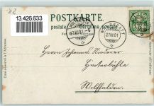 9104 Waldstatt 1901 Prägedruck Hotel Pension Hirschen Wappen Lithographie