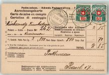 Aegerten Anrechnungskarte Mischfrankatur Phila Schweiz 1920 KEINE AK