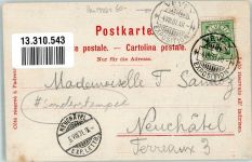 1800 Vevey Lithographie Ausstellung 1901 Sonderstempel