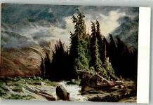 sign. Calame Alexandre Gewitter auf dem Handeck Pro Juventute Schweiz Künstlerkarte