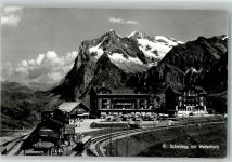3823 Kleine Scheidegg Foto AK Bahnhof Bergbahn Hotel