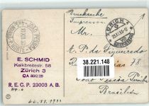 8000 Zürich 1933 Gebrauchsspuren Sihlporte Auto Straßenbahn Briefmarke bildseitig