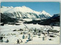 7505 Celerina/Schlarigna - Blick auf Pontresina mit Piz Languard Winter