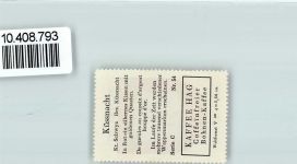 6403 Küssnacht am Rigi - Vignette Wappen Kaffee Hag ca 1920-1940