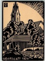 9230 Flawil Künstlerkarte Oberglatt Linolschnitt 1820 von Max Eberle