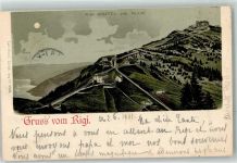 6410 Rigi Kulm 1901 Lithographie Mondschein