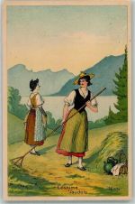 Gebrauchsspuren sign. Tracht Künstlerkarte