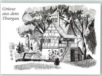Künstlerkarte Zeichnung J. Schedler Greggenhüsli Bildband