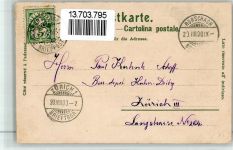 9424 Rheineck 1900 BOAKC Weinburg Burgruine Bahnhof Drahtseilbahn Lithographie