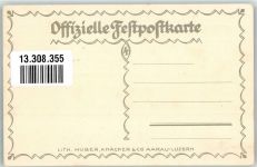 5000 Aarau Lithographie / Künstlerkarte Eidgenössisches Schützenfest 1924 sign. Hanni Hürzeler