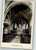 6300 Zug Zugo 1929 Foto AK Kirche St. Michaels innen