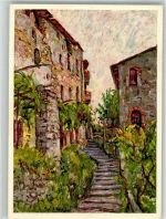 6978 Gandria Künstlerkarte sign. Meijer, F. Gasse Casa rustice di Gandria