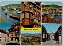 8260 Stein am Rhein - Erkerfenster Schwan auf dem Rhein