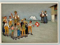 4000 Basel Bâle 1935 Künstlerkarte SSängerfest 1935 - III. Bild: Szene aus dem Festspiel "Mutterland , sehr gute Erhaltung AK "