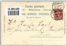 8500 Frauenfeld 1899 Gebrauchsspuren Pferdeschlitten Winterlithographie Mondschein