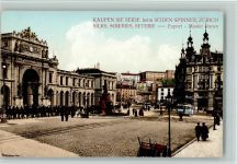 8000 Zürich - Bahnhofplatz Bürgerheim und Polytechnikum Werbung Seiden-Spinner Tram