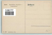 8000 Zürich - Bahnhofplatz Bürgerheim und Polytechnikum Werbung Seiden-Spinner Tram