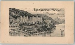 1820 Territet Prägedruck Passepartout Grand Hotel AK