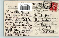 1071 Chexbres 1908 Gebrauchsspuren Grand Hotel AK