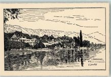 6300 Zug Zugo Radierung Altstadt sign Stocker