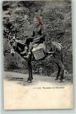 1874 Champéry - Bäuerin auf dem Maulesel