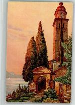 6922 Morcote Lithographie / Künstlerkarte Lago di Lugano
