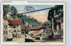 1700 Fribourg Freiburg - Quartier de l´Auge, Hängebrücke, Gotteron, Brunnen
