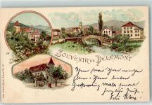2800 Delémont Delsberg 1899 Lithographie