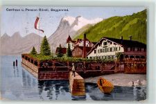 6375 Beckenried 1918 - Gasthaus u. Pension Rössli Angler