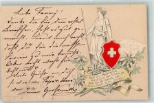 Erlen Wappen Edelweiss Ort lt. Stempel Helvetia 1900 Prägedruck