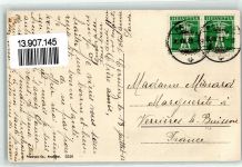 3280 Murten Morat 1913 Gebrauchsspuren Säule Kirche Dampfer Schiff Boot Turm Tor Uhr