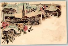 9064 Hundwil Lithographie Bad Rössle Schulhaus Carl Künzli Dep. No. 680